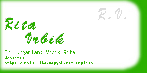 rita vrbik business card
